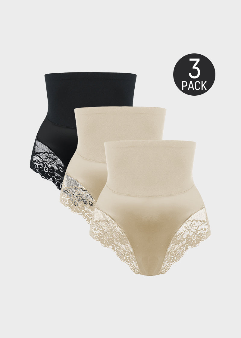 High-Waist Seamless Lace Shaping Panty (3 Pack)