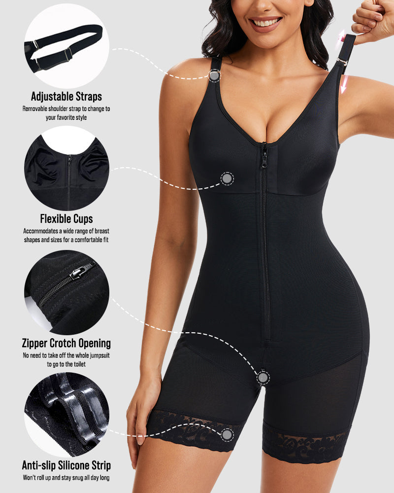 Tummy Control Butt Lifter Shaper with Zipper Crotch Fajas Colombianas
