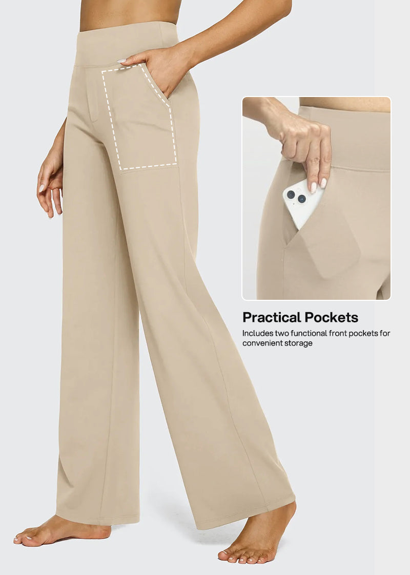 Women's Loose High-Waist Stretch Bootcut Work Leggings