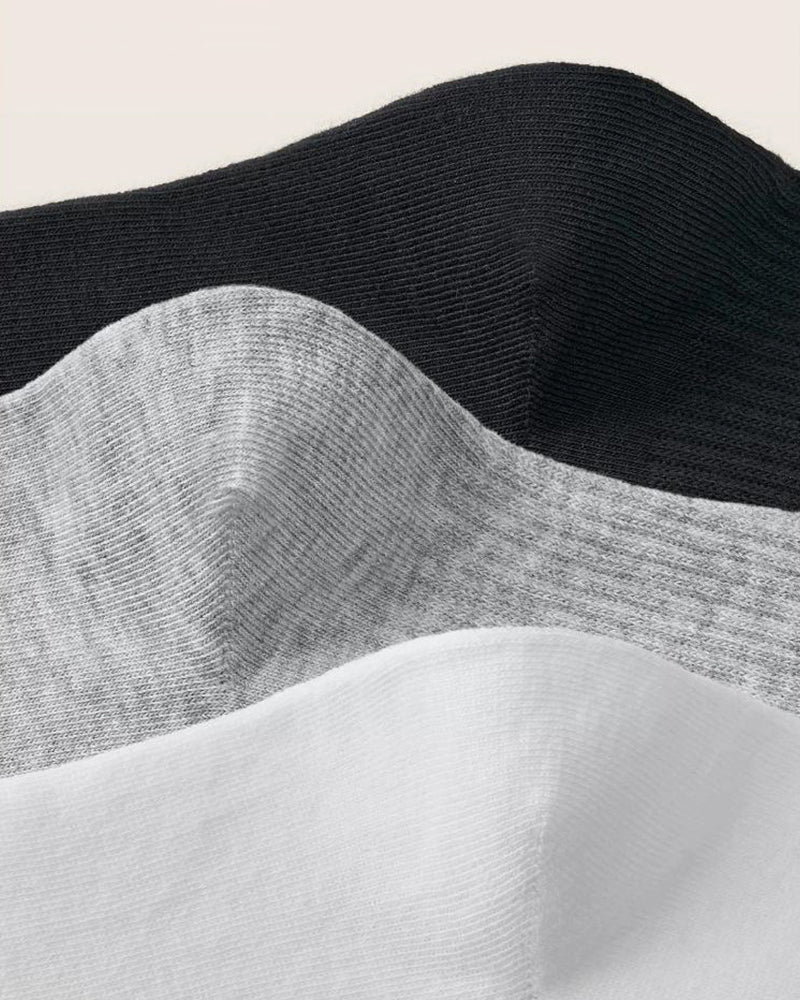 Ribbed Knit Cotton Crew Socks