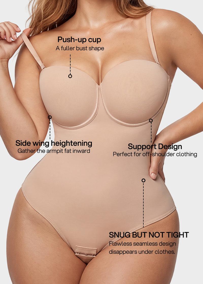 Lace-Up Back Tummy Control Bodysuit
