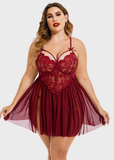 Plus Size Sexy Mesh Babydoll with Side Slit