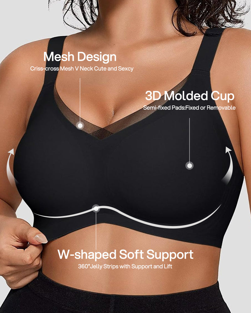 Smoothing Full Coverage Mesh Wireless Bra