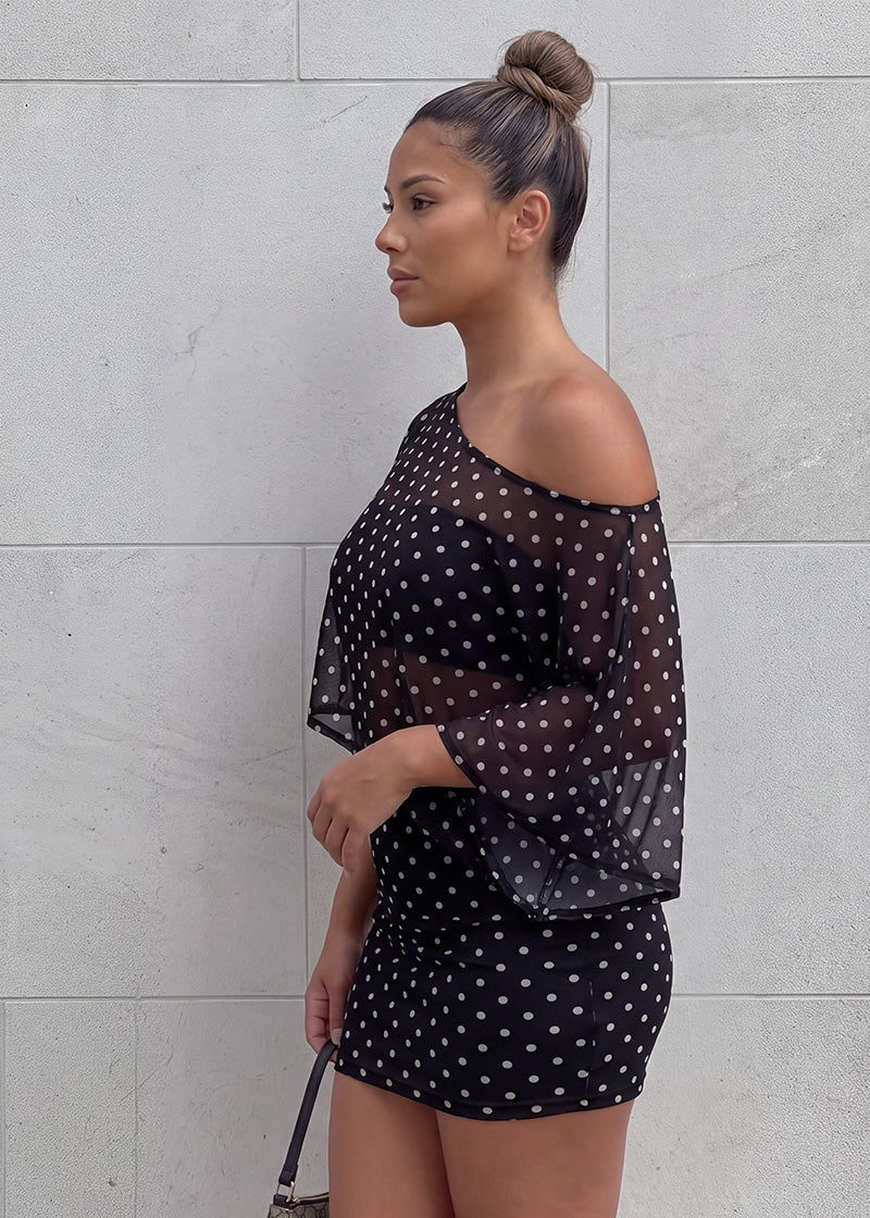 Fashion Animal Print Shawl Top & Mini Skirt Two-Piece Set