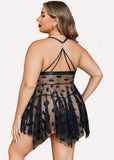 Plus Size Lace Nightdress with Front Slit
