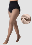 Semi-Sheer Black High-Waist Shaping Tights – Thin & Fleece-Lined