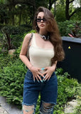 Ribbed Sleeveless Square Neck Tank Top Bodysuit