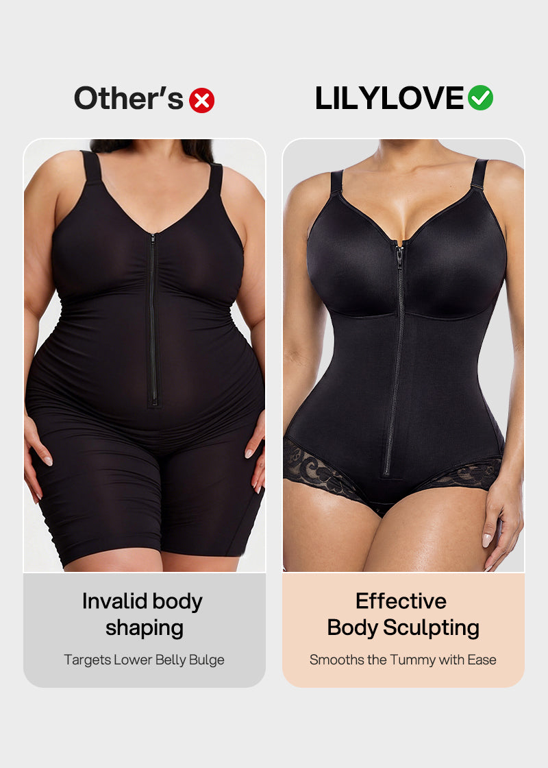 Front Zip Sculpting Bodysuit