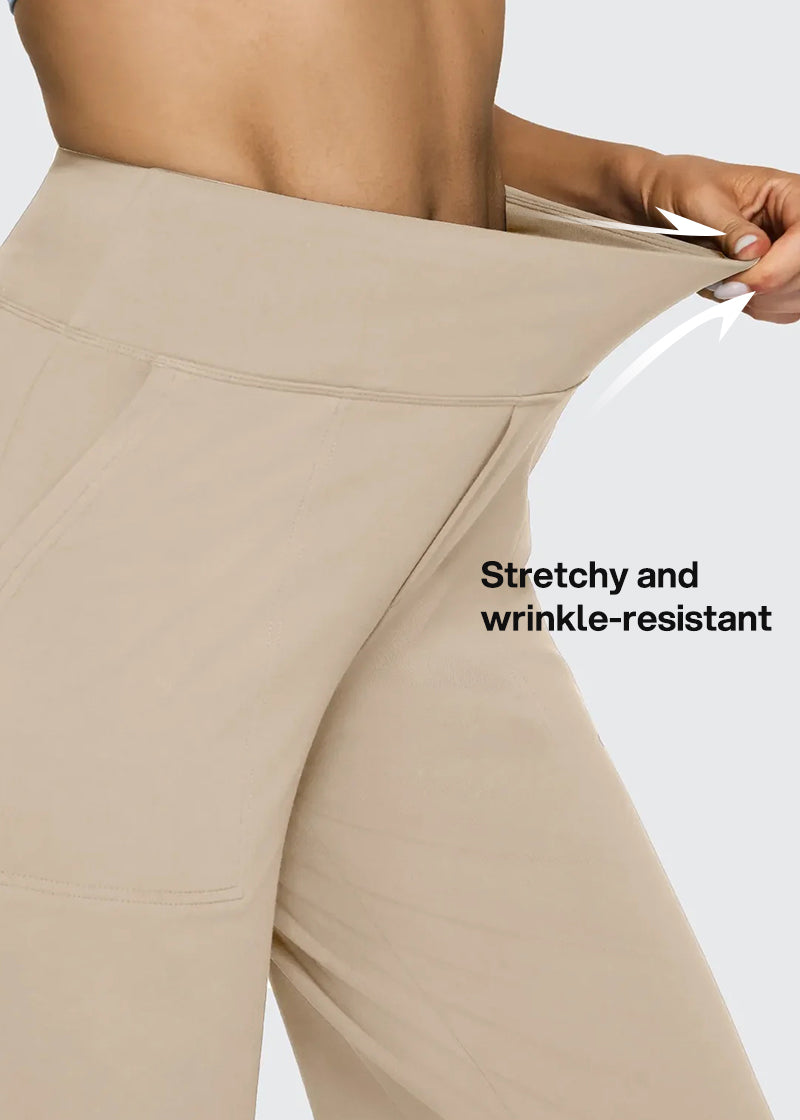 Women's Loose High-Waist Stretch Bootcut Work Leggings