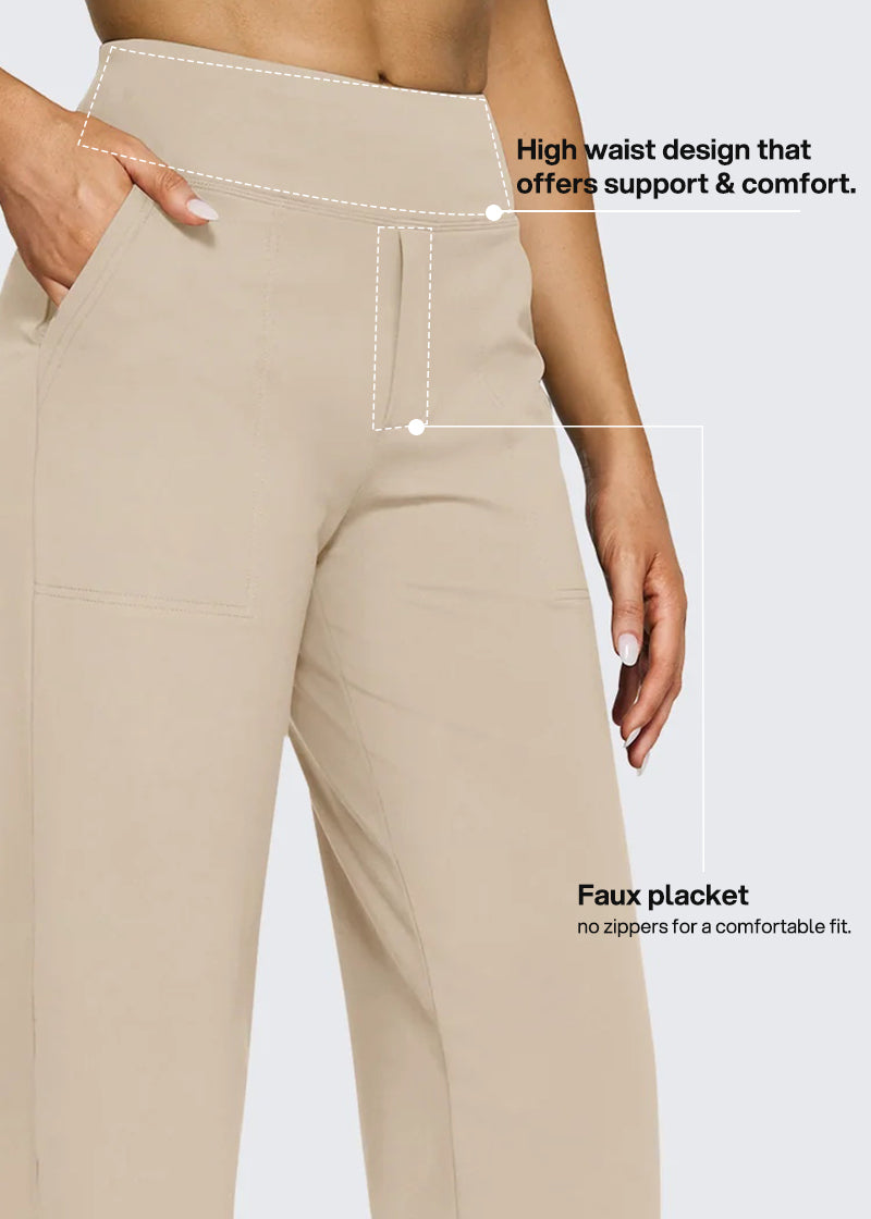 Women's Loose High-Waist Stretch Bootcut Work Leggings