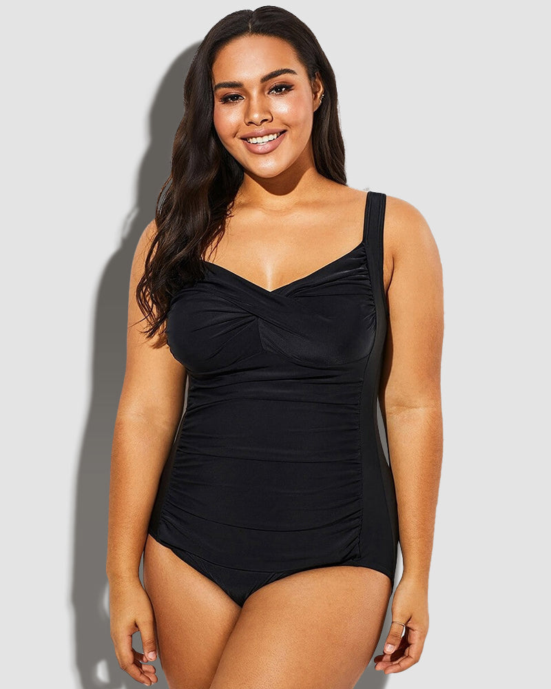 LilyLove® Tummy Control Twist Front Push Up One Piece Swimsuit