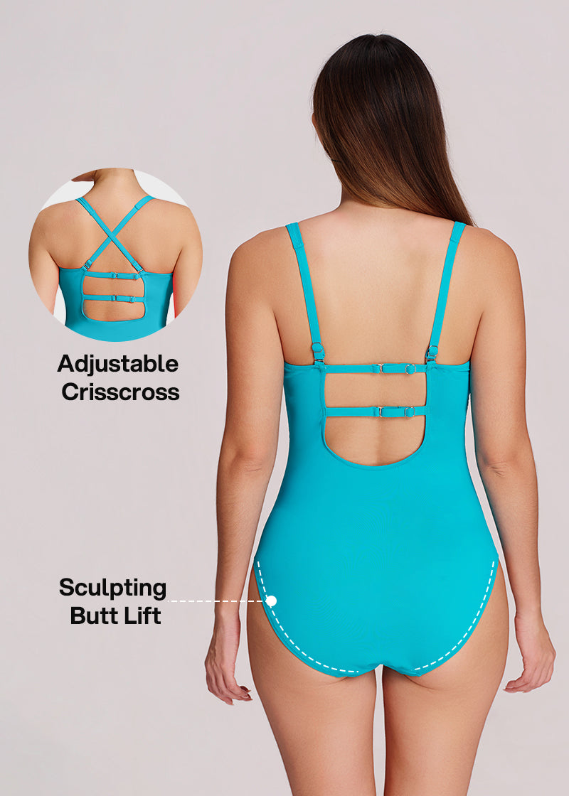 Twist Front Sculpting Shapewear Swimsuit