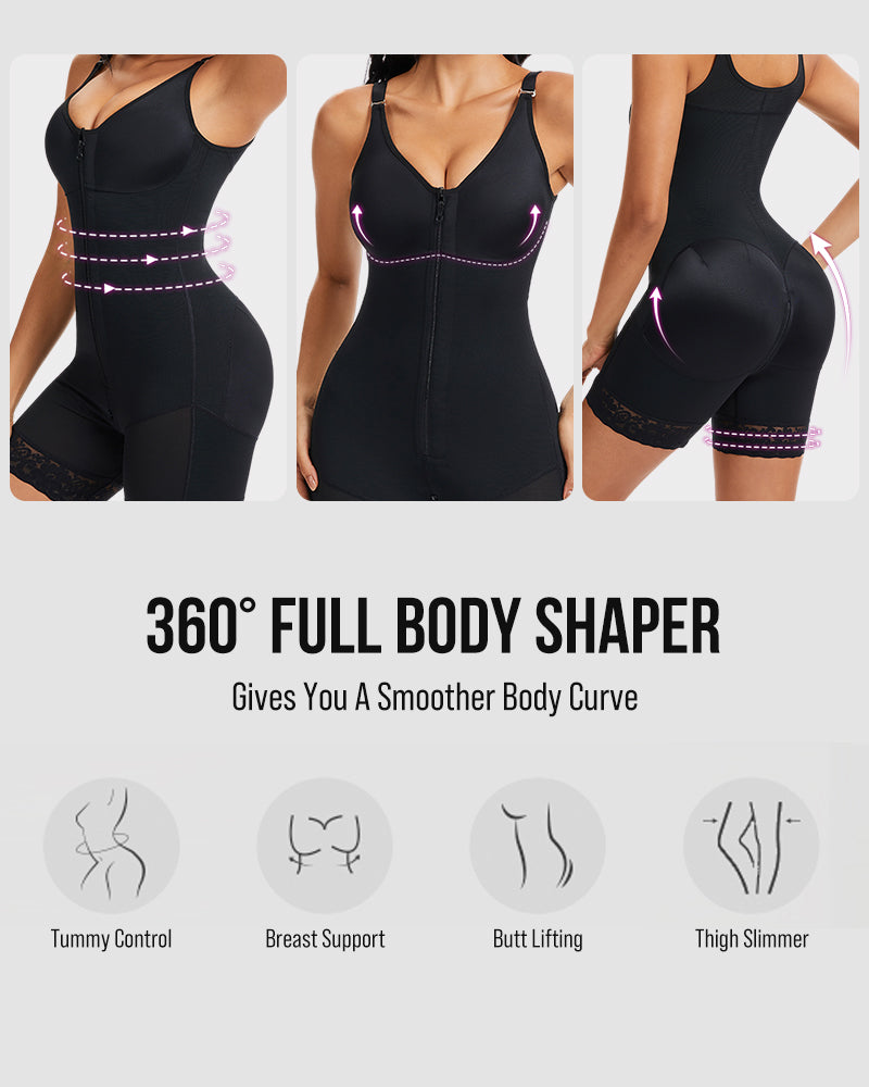 Tummy Control Butt Lifter Shaper with Zipper Crotch Fajas Colombianas