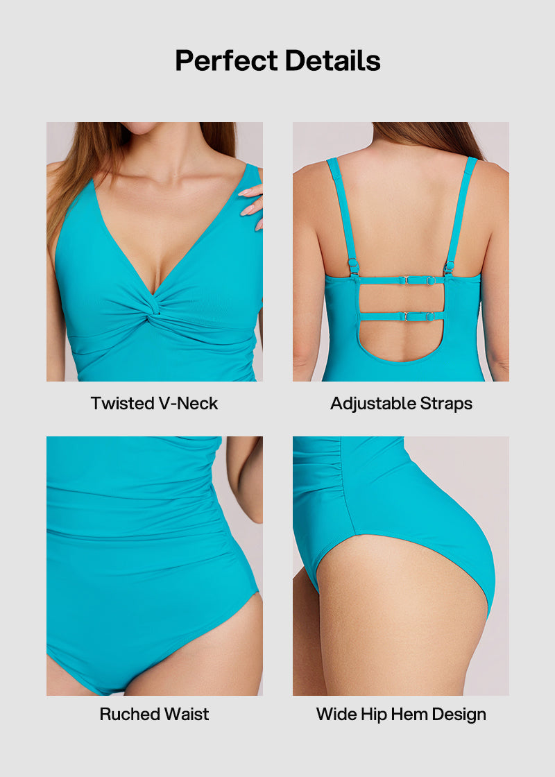 Twist Front Sculpting Shapewear Swimsuit
