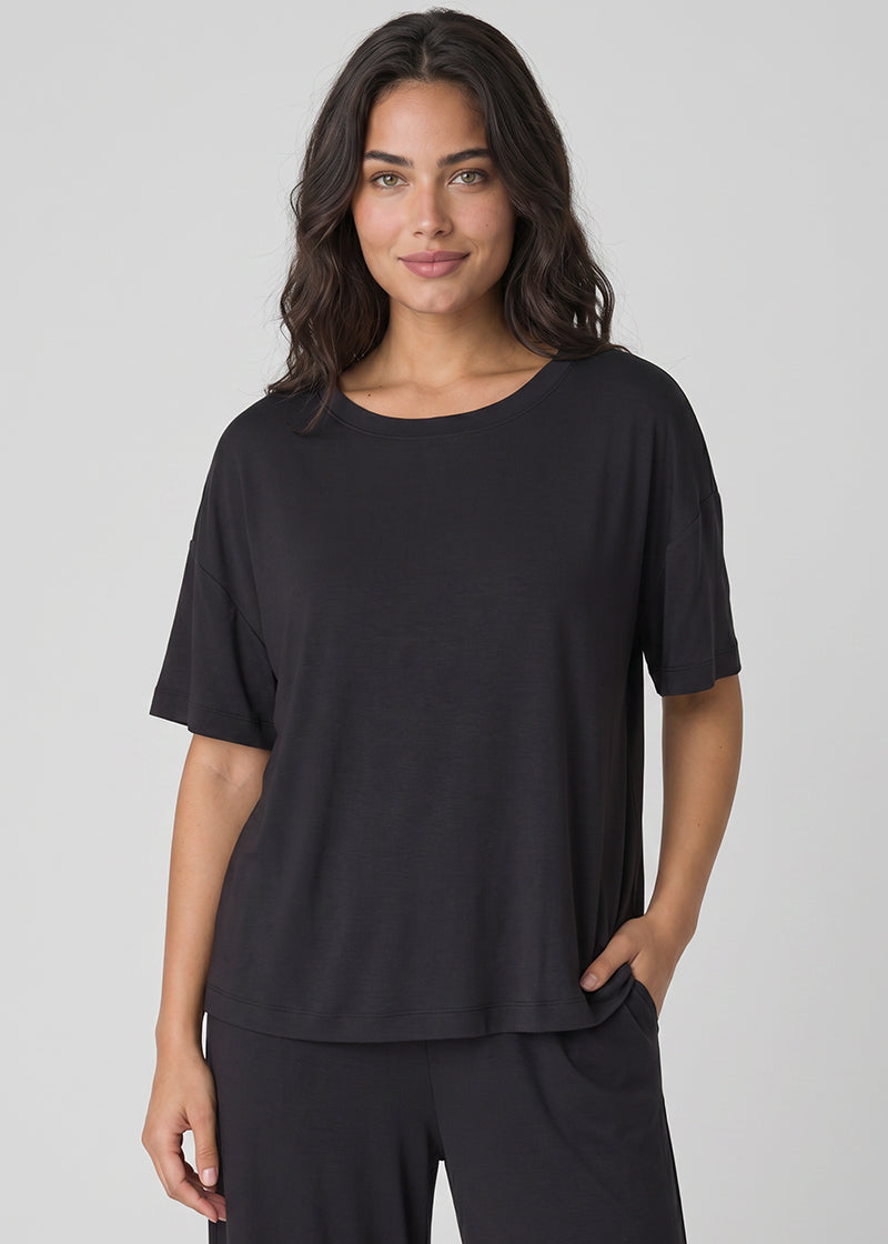 Women's Breathable Pajama Set with T-Shirt & Pocket Pants