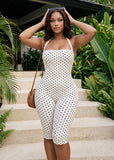 Women's Polka Dot Halter Bodycon Elegant Retro Jumpsuit