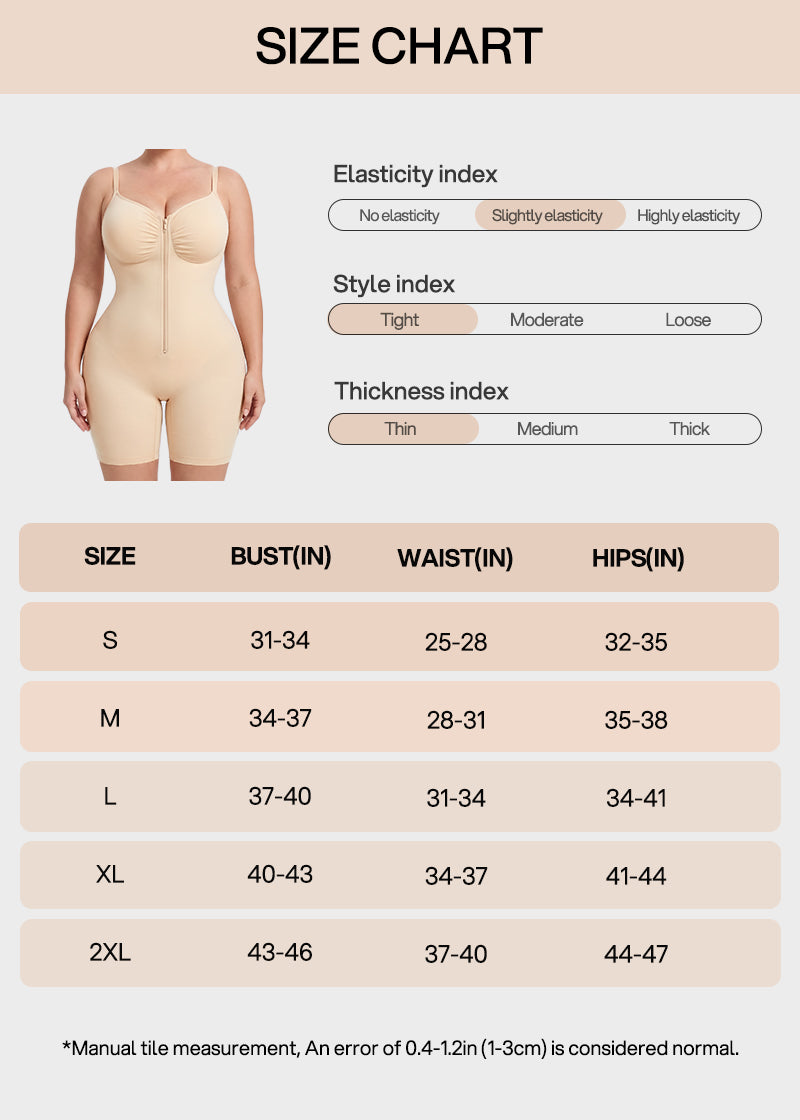 Seamless Tummy Control Zipper Bodysuit