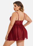 Plus Size Sexy Mesh Babydoll with Side Slit