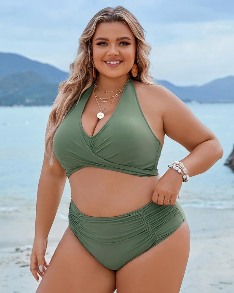 Tummy Control Bathing Suits Modest High Waisted Bikini Sets