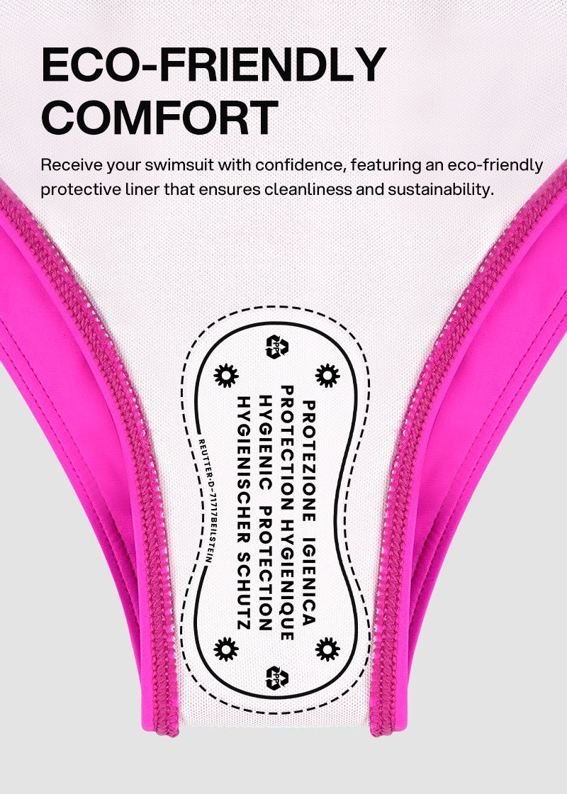 Sporty Color Block High Waist Bikini Set