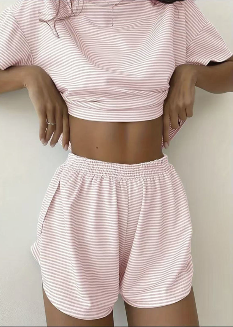 LilyLove® Women's Striped Two-Piece Pajama Set