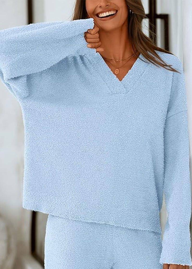 Teddy 2-Piece V-Neck Lounge Set