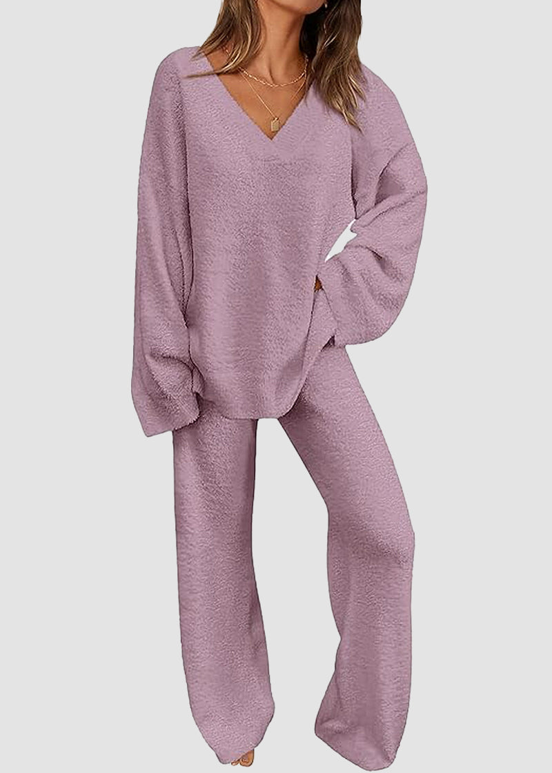 Teddy 2-Piece V-Neck Lounge Set