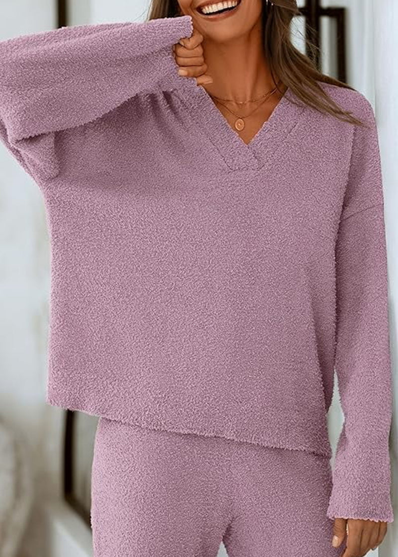 Teddy 2-Piece V-Neck Lounge Set