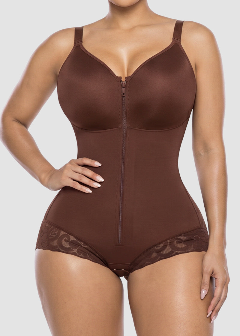Front Zip Sculpting Bodysuit