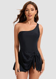 One Shoulder Skirted One Piece Swimsuit