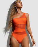 Lily Love® One-Shoulder Mesh One-Piece Swimsuit