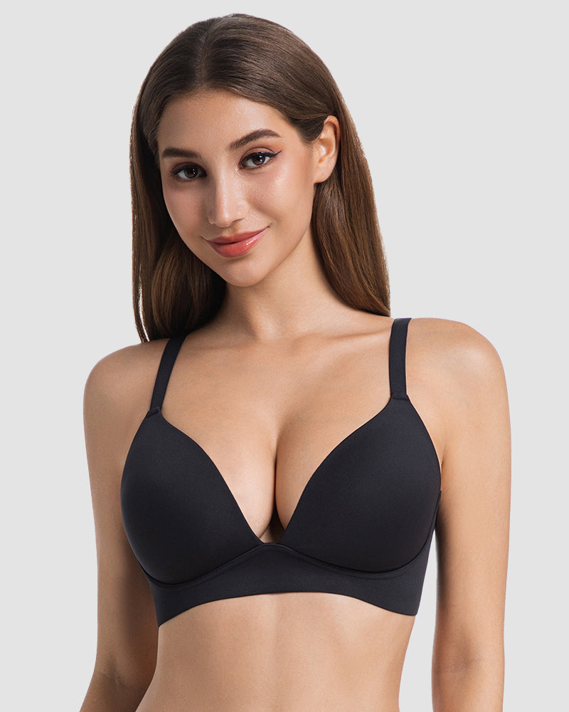 Comfort Wireless Deep V Plunge Bra