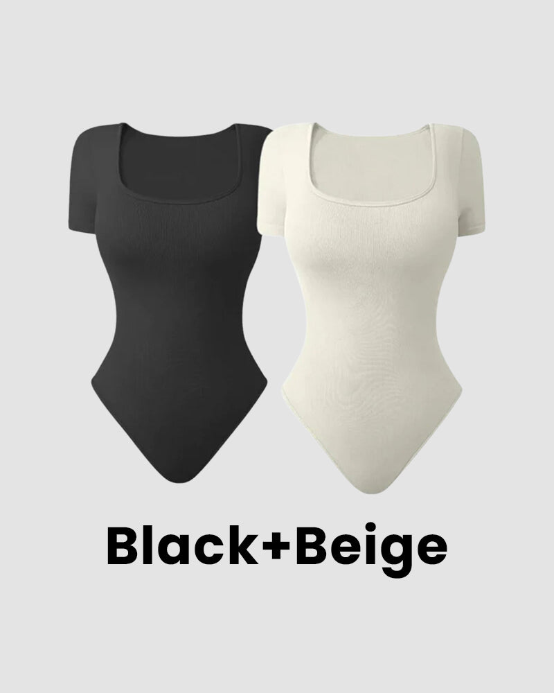 LilyLove® Sexy Ribbed Square Neck Thong Bodysuit (Buy 1 Get 1 FREE)