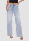 Mid-Low Rise Stretch Baggy Wide-Leg Jeans