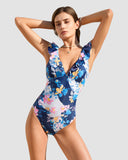 LilyLove® Elegant Sunny Flower Ruffled One Piece Swimsuit