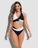 LilyLove® Colorblock Stylish Women Wrap Swimsuits Bikini Set