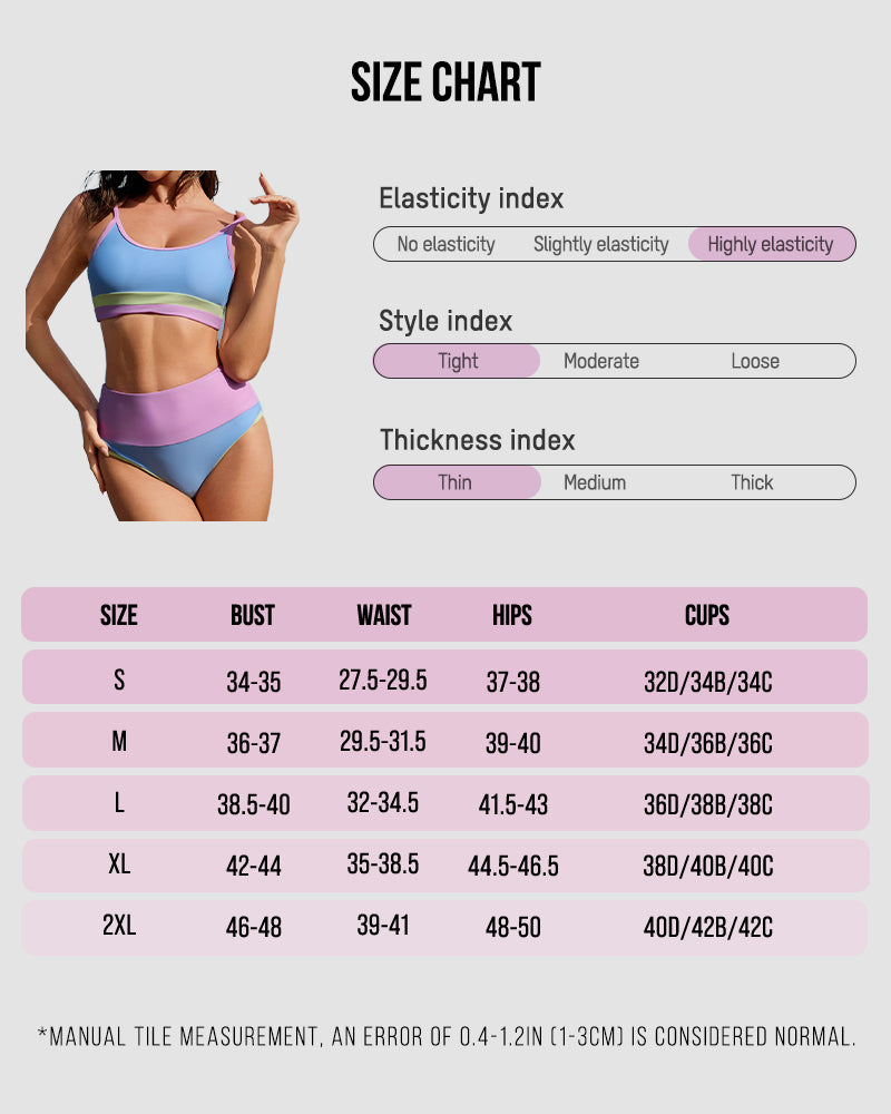 Color-Block High Waist Bikini Set