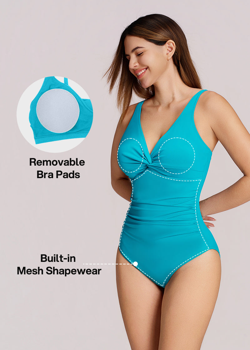 Twist Front Sculpting Shapewear Swimsuit