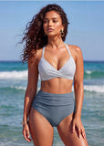 High-Waisted Sculpting Mesh Bikini Set