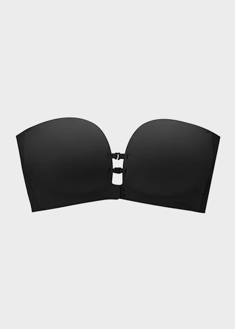 Seamless Strapless Push Up Bra with Front Closure & Removable Straps
