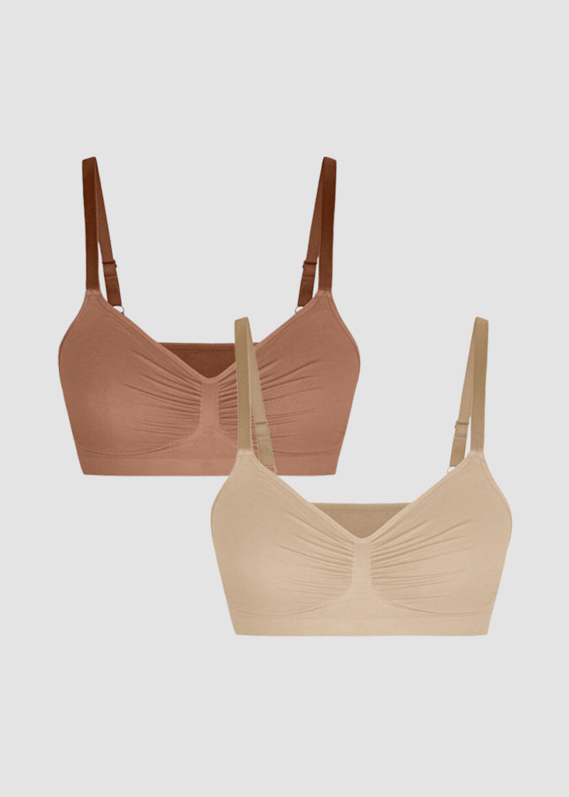 Full Coverage Comfort Wireless Sculpt Bra (2 Pcs)