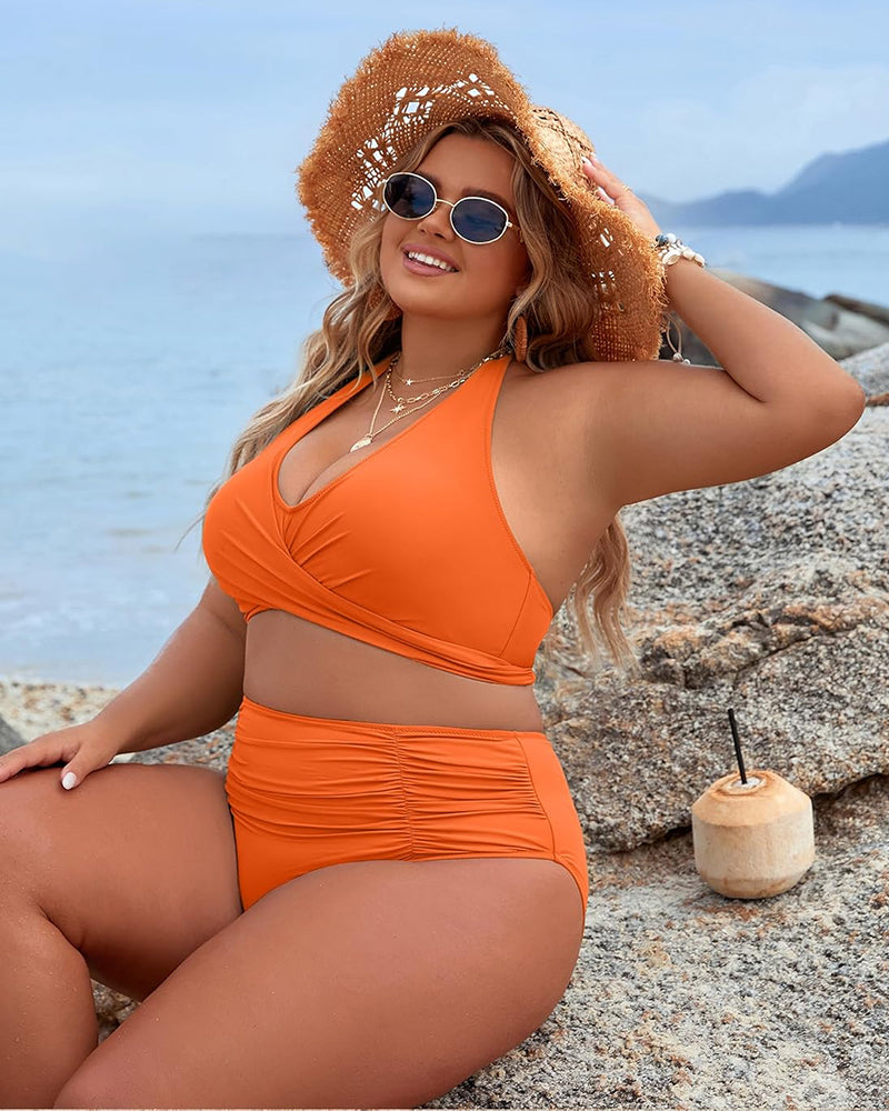 Tummy Control Bathing Suits Modest High Waisted Bikini Sets