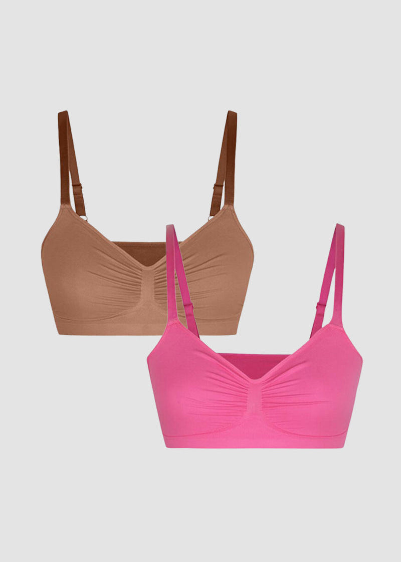 Full Coverage Comfort Wireless Sculpt Bra (2 Pcs)