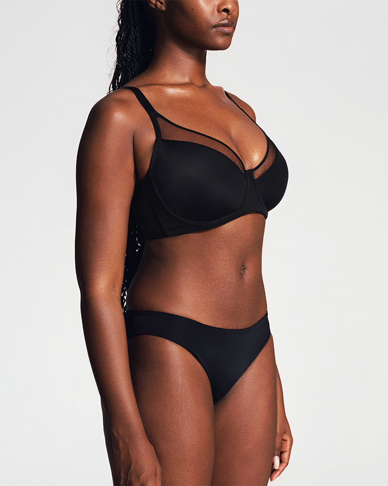 Unlined Mesh Panel Minimizer Bra