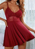 Sexy Lace Sheer Babydoll Nightdress