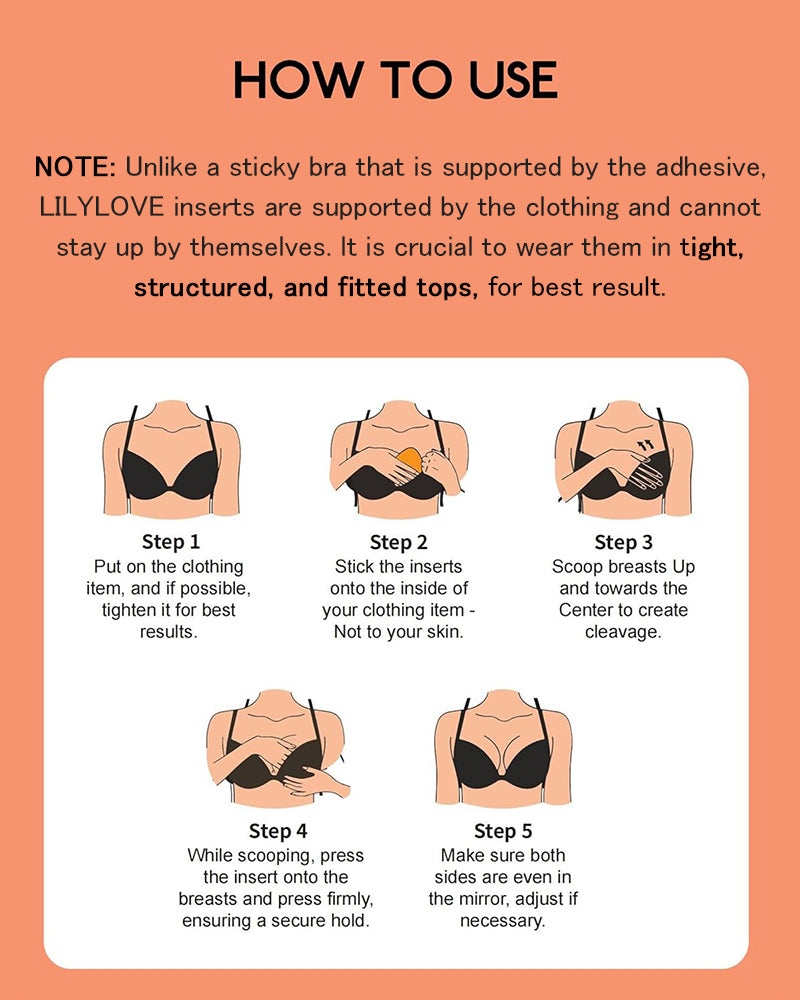 LilyLove® Instant Boost Sticky Bra Inserts