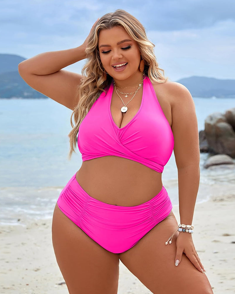Tummy Control Bathing Suits Modest High Waisted Bikini Sets