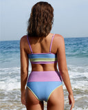Color-Block High Waist Bikini Set