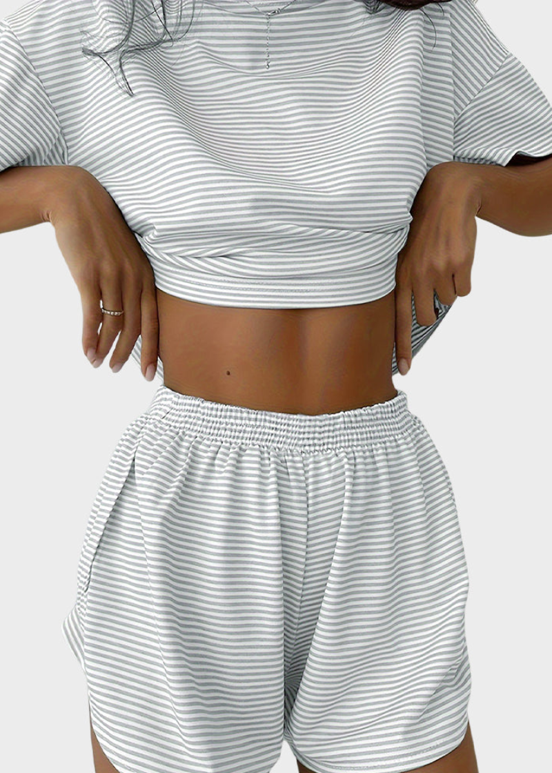 LilyLove® Women's Striped Two-Piece Pajama Set