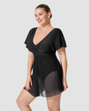 LilyLove® Plus Size Full Coverage Ruffle Swimdress